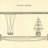 «Type de pont a transbordeur avec poutres rigides et piliers en maçonerie» / «NOTICE SUR LE PONT A TRANSBORDEÜR…» Colección Joaquín Cárcamo.