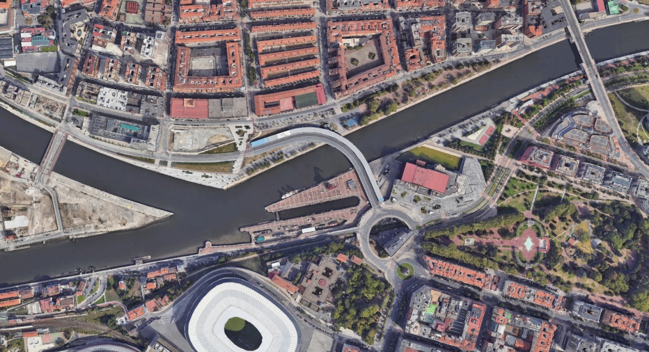 Puente de Euskalduna en Bilbao. Javier Manterola Armisén.