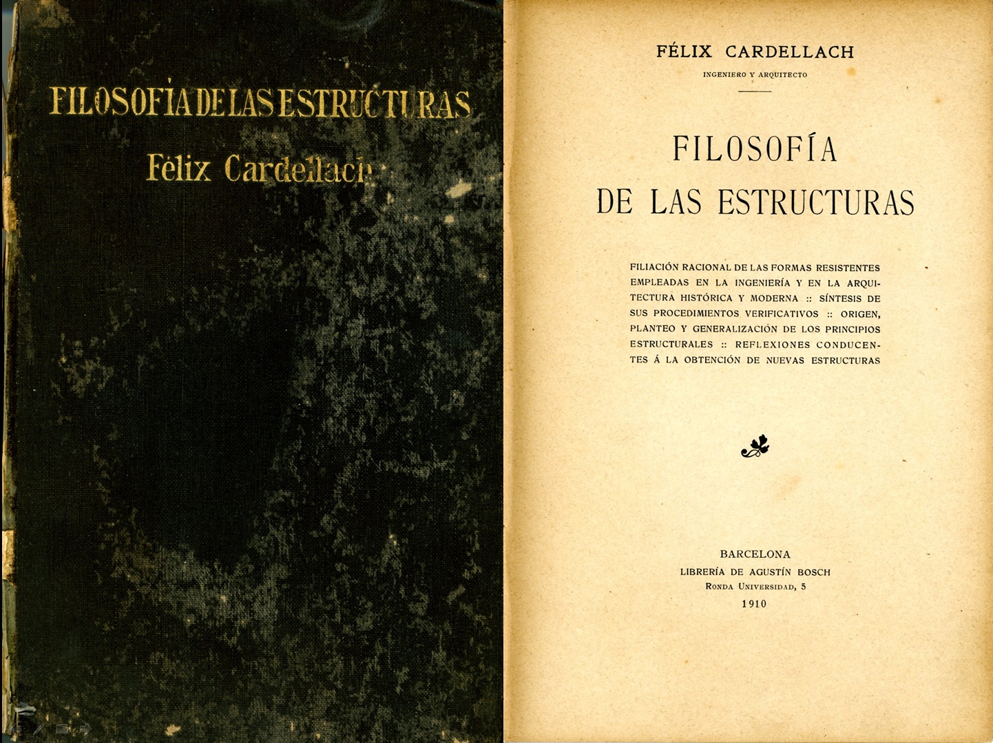 Filosofía de las estructuras. Félix Cardellach, Barcelona, 1910. / Colección Joaquín Cárcamo