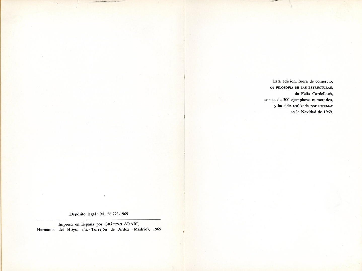 Filosofía de las estructuras. Félix Cardellach. Madrid, 1969. / Colección Joaquín Cárcamo Martínez.
