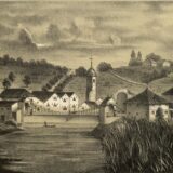 Puente colgante de Burceña. Revista Pintoresca de las Provincias Vascongadas, Bilbao, 1846. / Fundación Sancho el Sabio Fundazioa (Vitoria-Gasteiz).